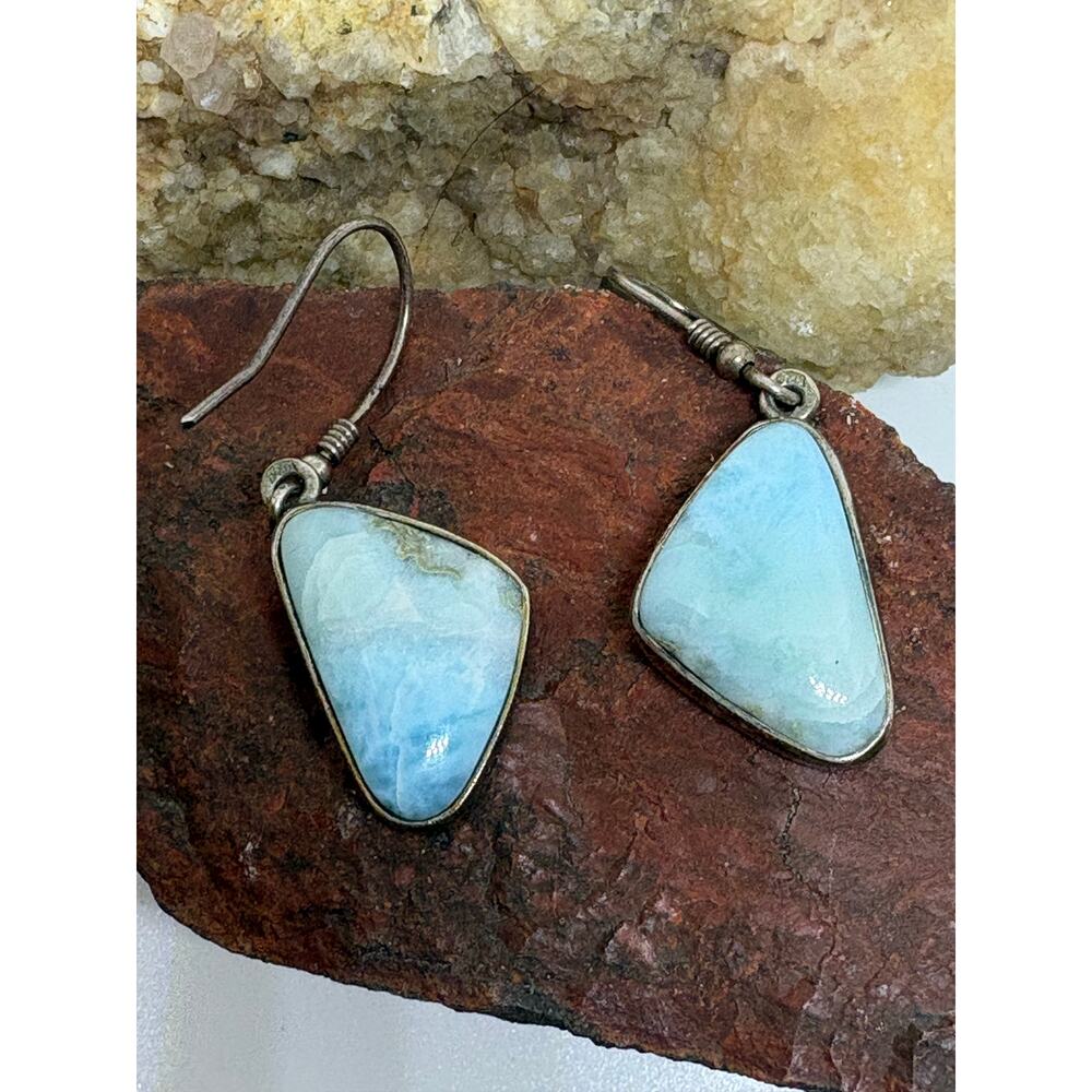 Vintage Larimar Pendant and Earrings Set. 90s. - Picture 2 of 7